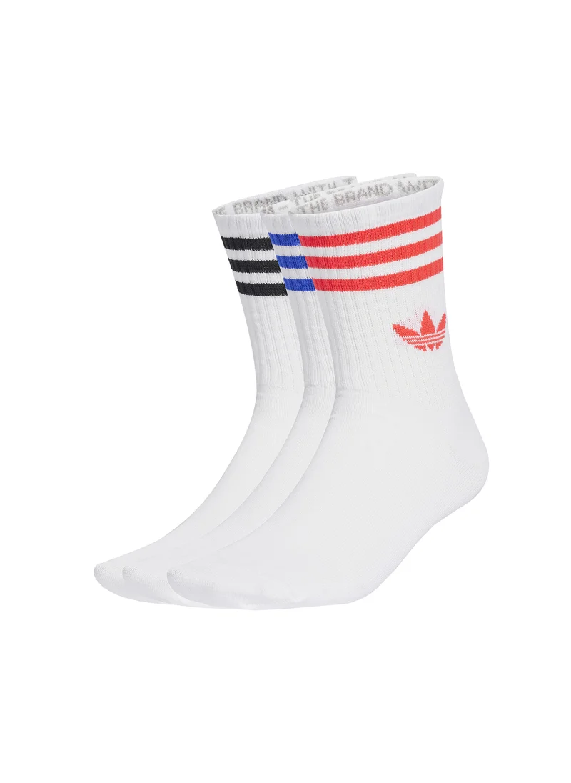 اديداس اوريجينالز 3 Pack 3-Stripe Crew Socks
