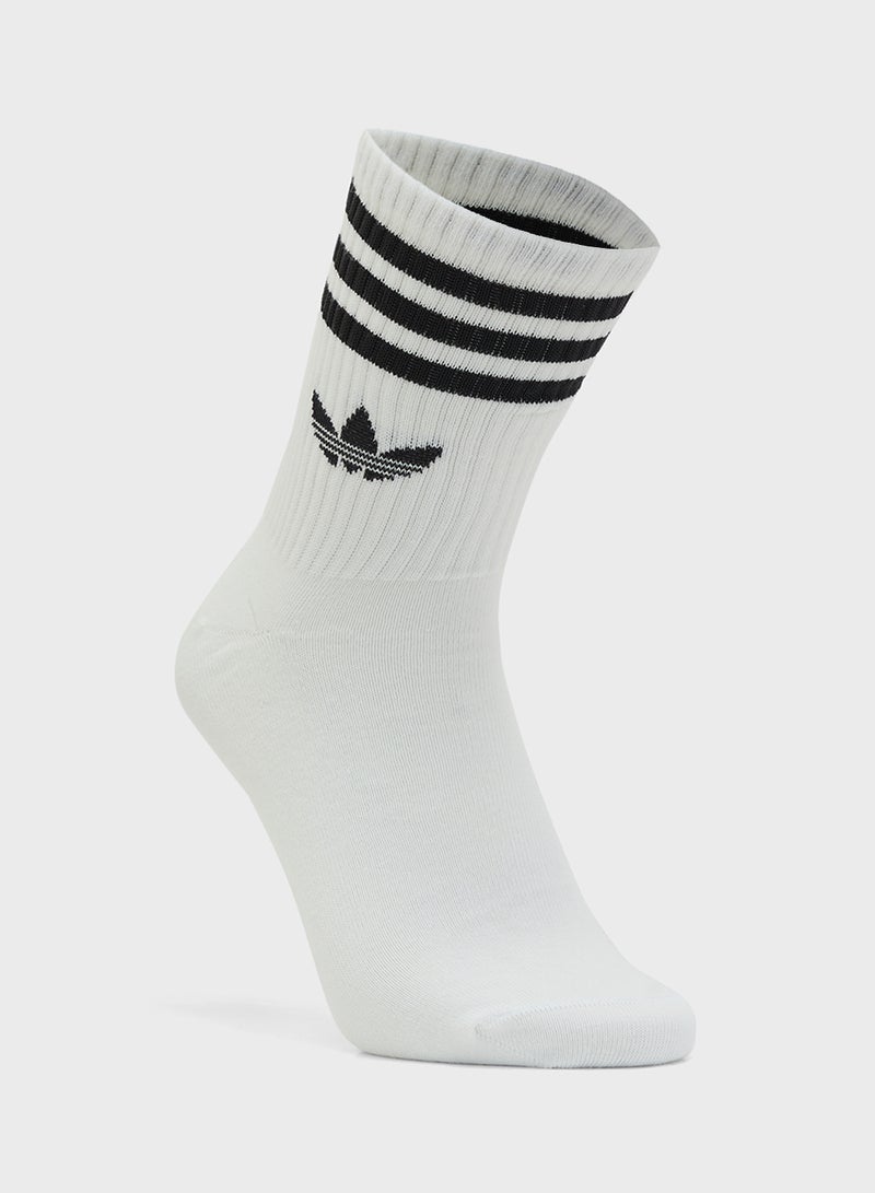adidas Originals 3 Pack 3-Stripe Crew Socks  - Image 4