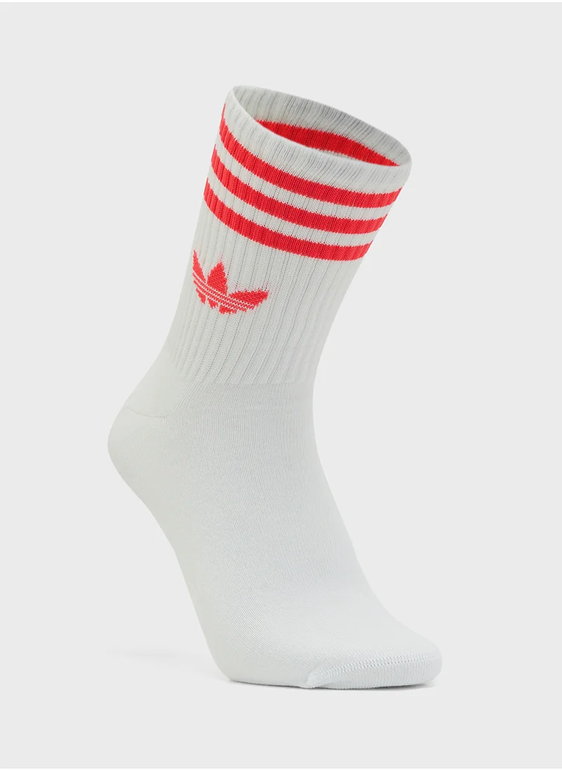 اديداس اوريجينالز 3 Pack 3-Stripe Crew Socks