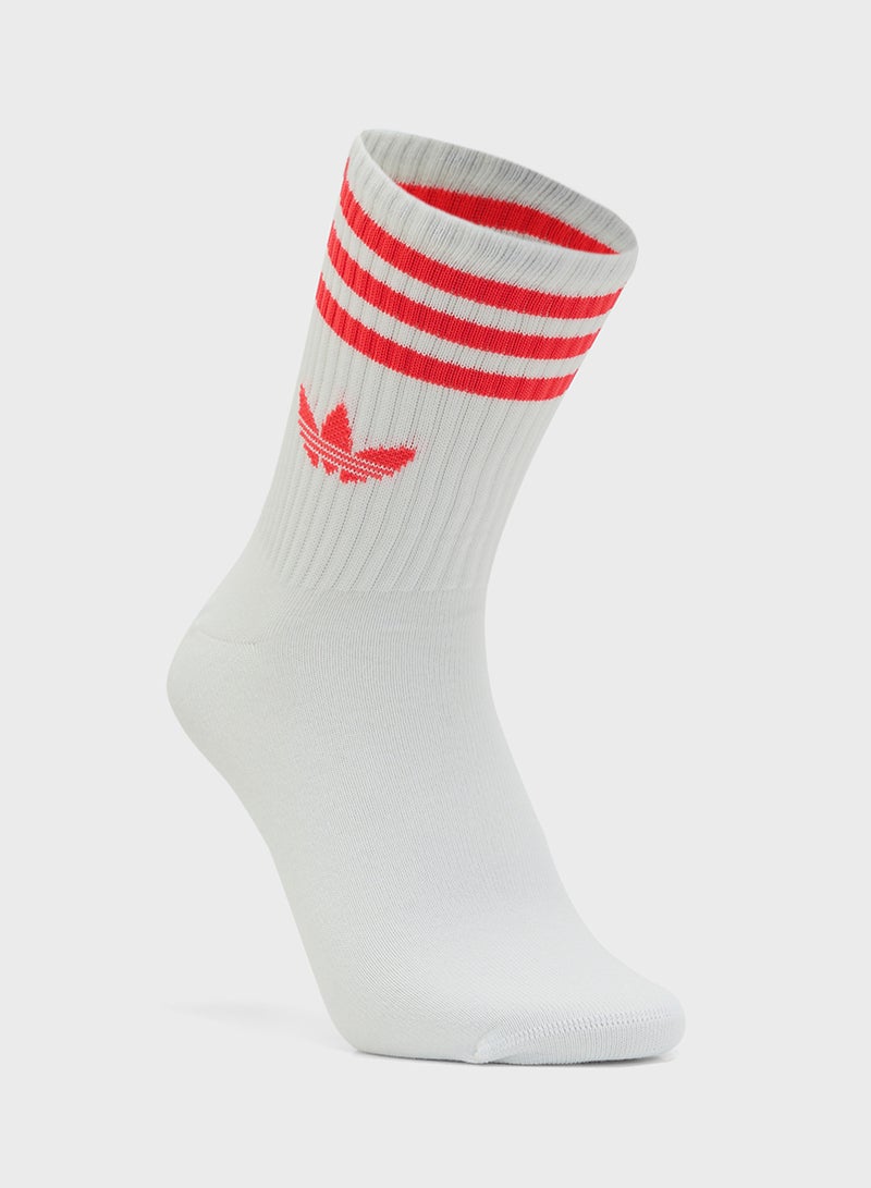 adidas Originals 3 Pack 3-Stripe Crew Socks  - Image 2