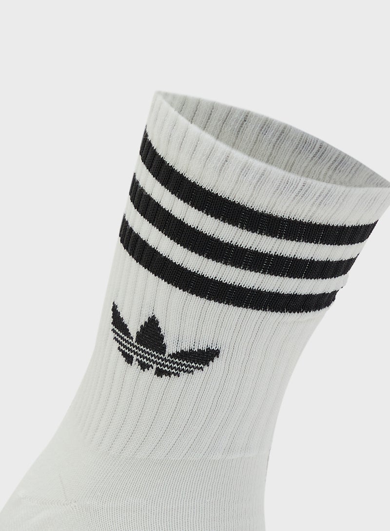 adidas Originals 3 Pack 3-Stripe Crew Socks  - Image 5