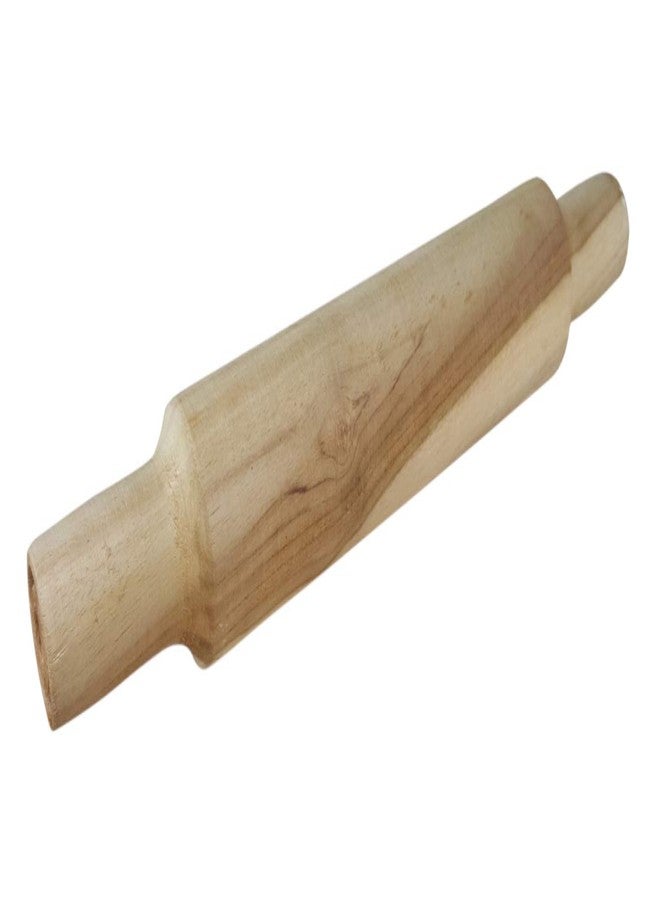 India MDT India Real Teak Wood Chapati Roller Handmade Carved Roti Chakla Belan Rolling Pin - No Harmful Polish