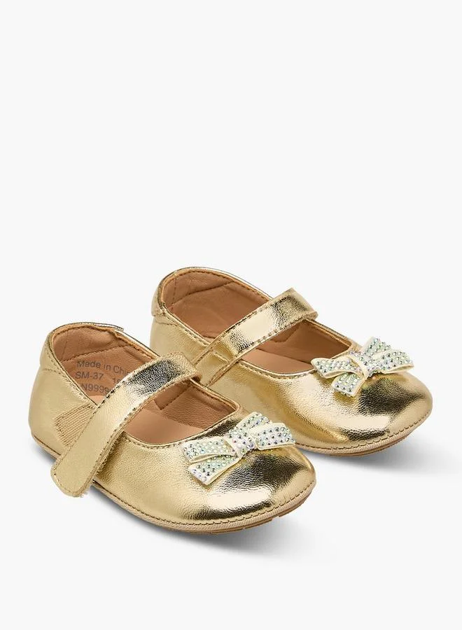 بيرفيت Booties With Hook & Loop Closure, Embellished Bow