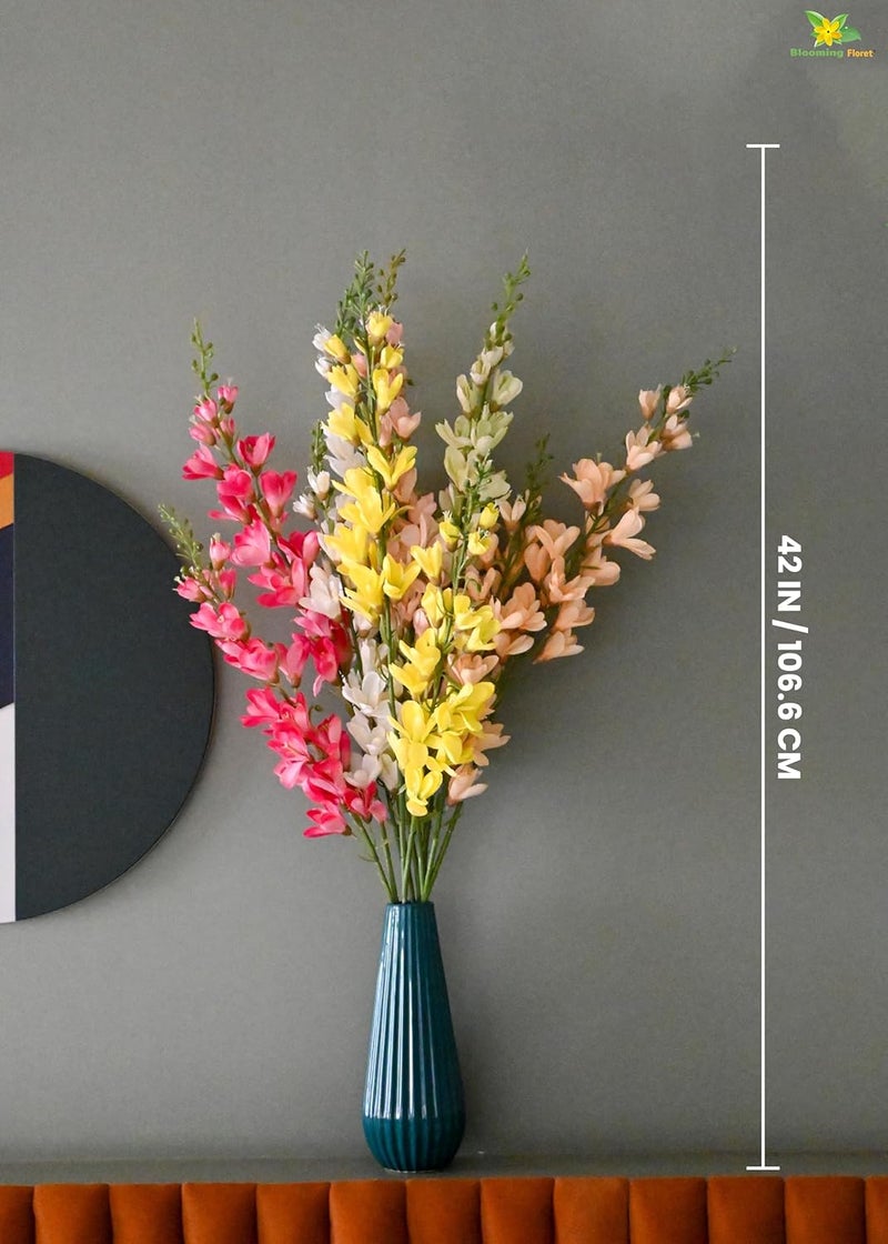 Blooming Floret Artificial Orchid Stick 42 inch for Home DecorOffice DecorGifting 5 Orchid Sticks in Multi Color Attractive Ornamental Flowers Natural Looking DustProof - Image 3