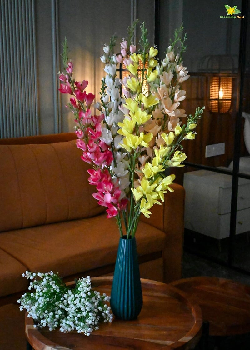 Blooming Floret Artificial Orchid Stick 42 inch for Home DecorOffice DecorGifting 5 Orchid Sticks in Multi Color Attractive Ornamental Flowers Natural Looking DustProof - Image 1