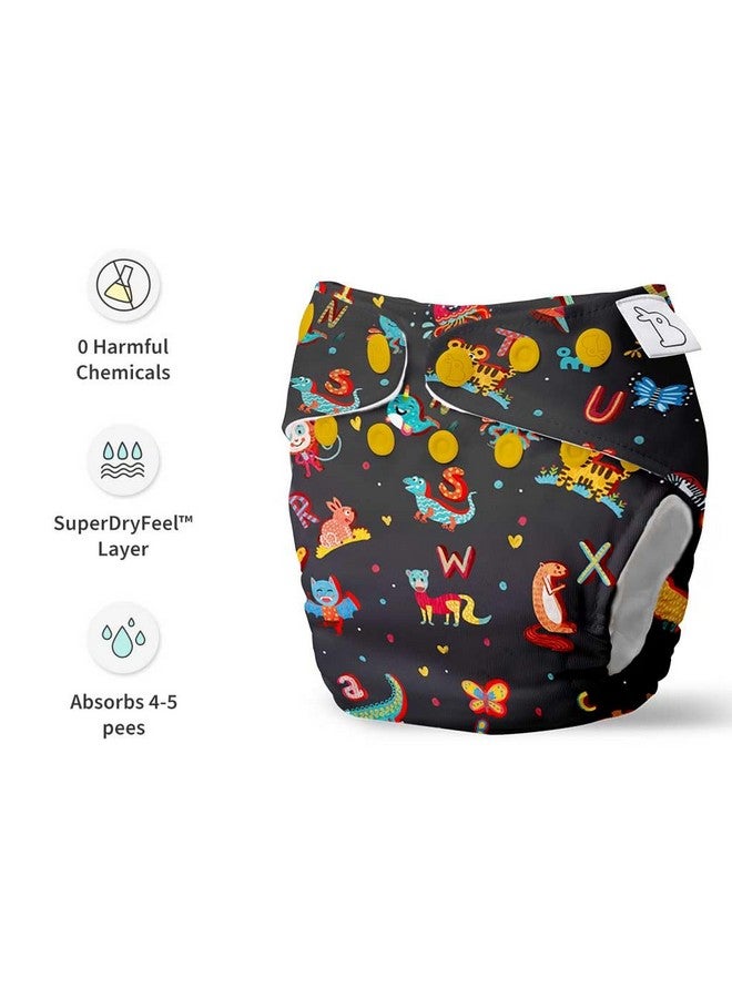 Superbottoms SuperBottoms UNO Freesize Cloth Diaper | Cloth diaper for babies 3M to 3Y | Comes with cloth diaper inserts | 1 Organic cotton Soaker + 1 Booster | Hungry Caterpillar - Image 3