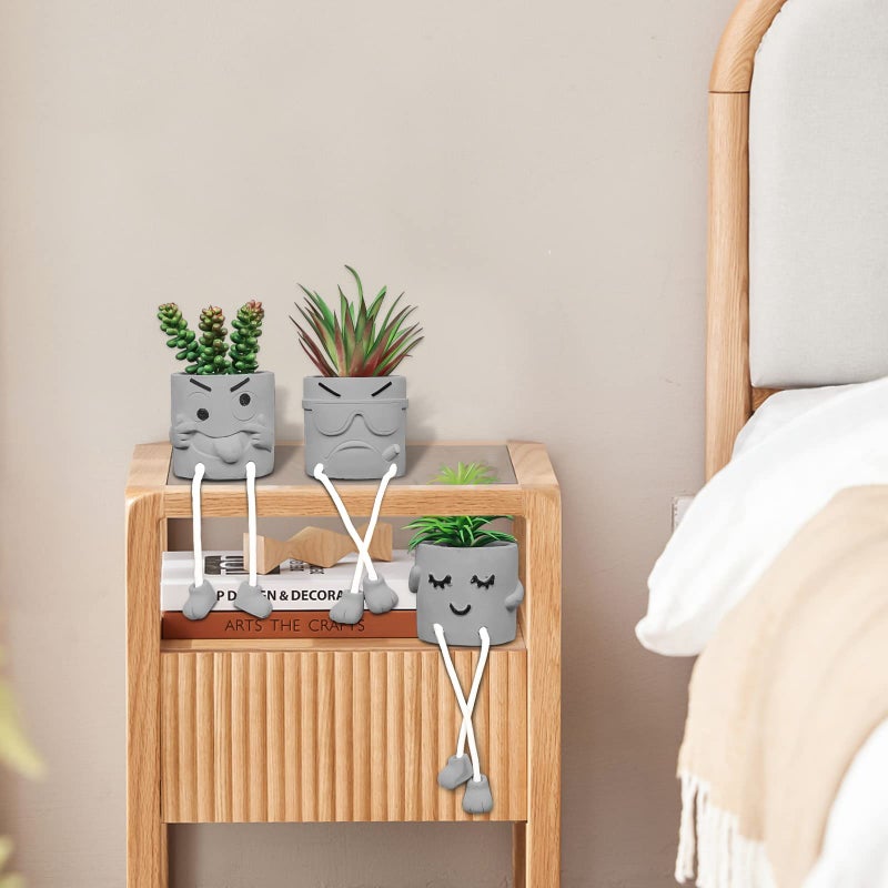 Zerzsy Artificial Succulent Set  Succulents Plants Artificial  Fake Mini Plants in Pots  Faux Plants Kitchen Shelf Desk Decor  Small Bathroom Decor for Shelves (3 PCS Set/B) - Image 5