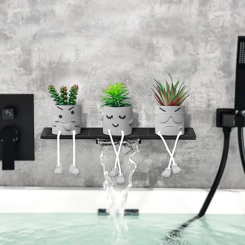 Zerzsy Artificial Succulent Set  Succulents Plants Artificial  Fake Mini Plants in Pots  Faux Plants Kitchen Shelf Desk Decor  Small Bathroom Decor for Shelves (3 PCS Set/B) - Image 3
