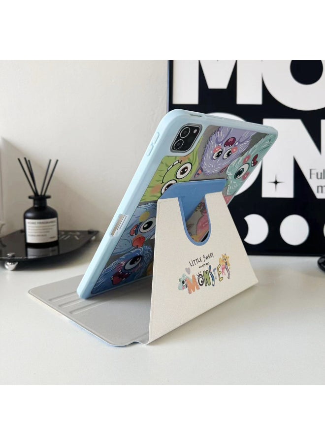 Suitable For Ipadair7 Flat Protective Cover Pro11 Inch Cartoon Painted 9 Generation Mini76 Acrylic 10/11 Generation-Color:720 Rotating Horizontal And Vertical Support/pink Edge [miyou]-Applicable Models:Ipadpro21/22 Version [ 11inch ]  - Image 3