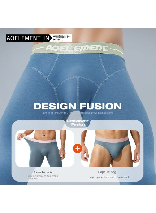 Austrian Element ملابس داخلية شتوية للرجال، سراويل طويلة من قطعة واحدة مبطنة بالفراء السميك، سراويل دافئة، سراويل ضيقة، سراويل ضيقة للجسم، سراويل من القطن - Image 3