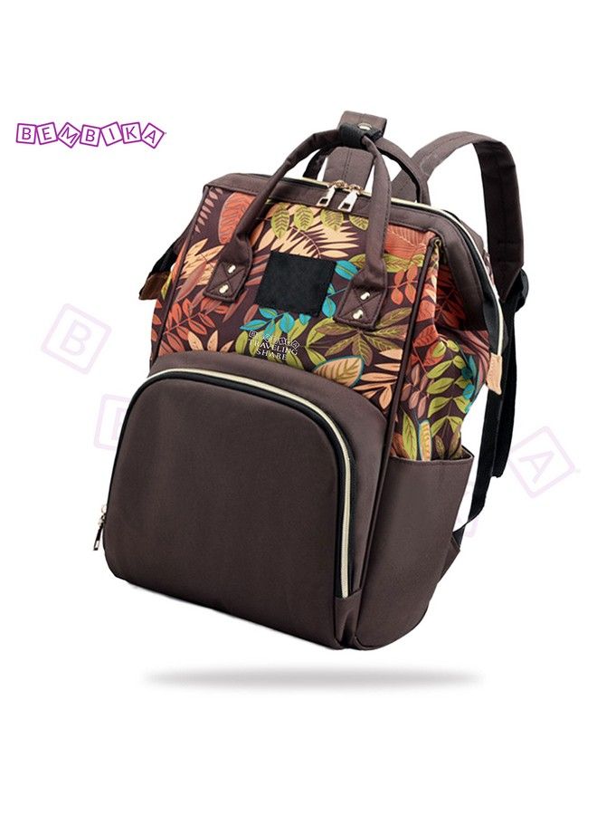 BEMBIKA Diaper Bags For Mom And Dad Diaper Bags For Mom And Baby Mummy Bag For Multi Function Waterproof And Large Capacity (Leaf Brown)  - Image 3