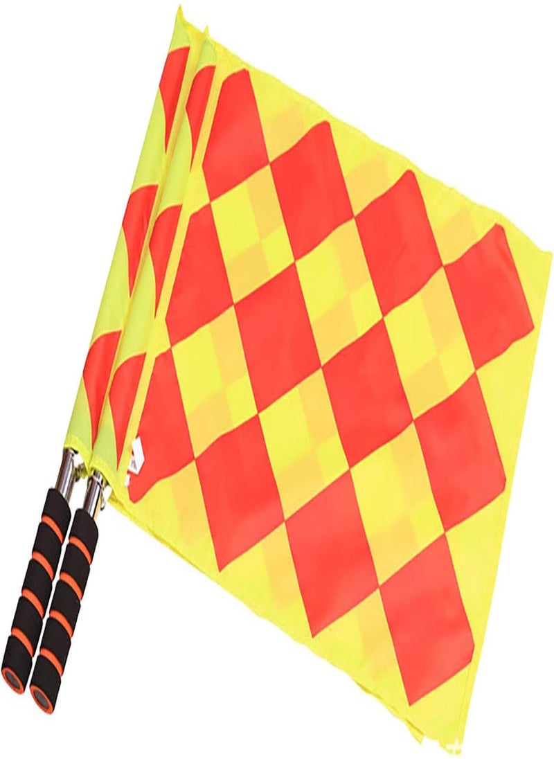 GGOOT - 2 Pcs Referee Flag Waterproof,2PCS Soccer Ref Flags | Football Referee Flags Metal Pole Foam Handle, Soccer Ref Flags for Sports Match - Image 1