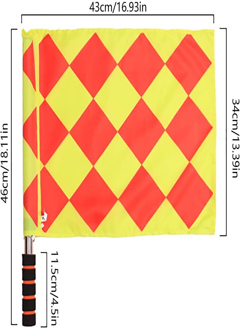 GGOOT - 2 Pcs Referee Flag Waterproof,2PCS Soccer Ref Flags | Football Referee Flags Metal Pole Foam Handle, Soccer Ref Flags for Sports Match - Image 1
