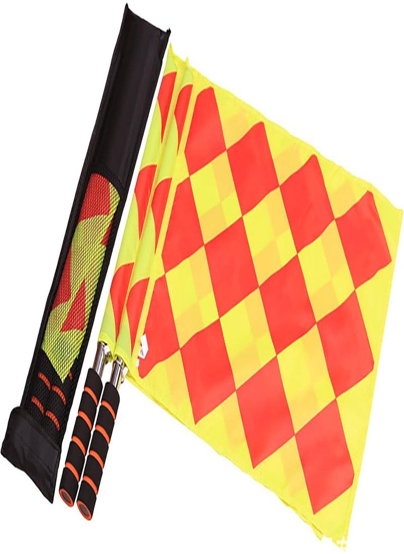 GGOOT - 2 Pcs Referee Flag Waterproof,2PCS Soccer Ref Flags | Football Referee Flags Metal Pole Foam Handle, Soccer Ref Flags for Sports Match - Image 1