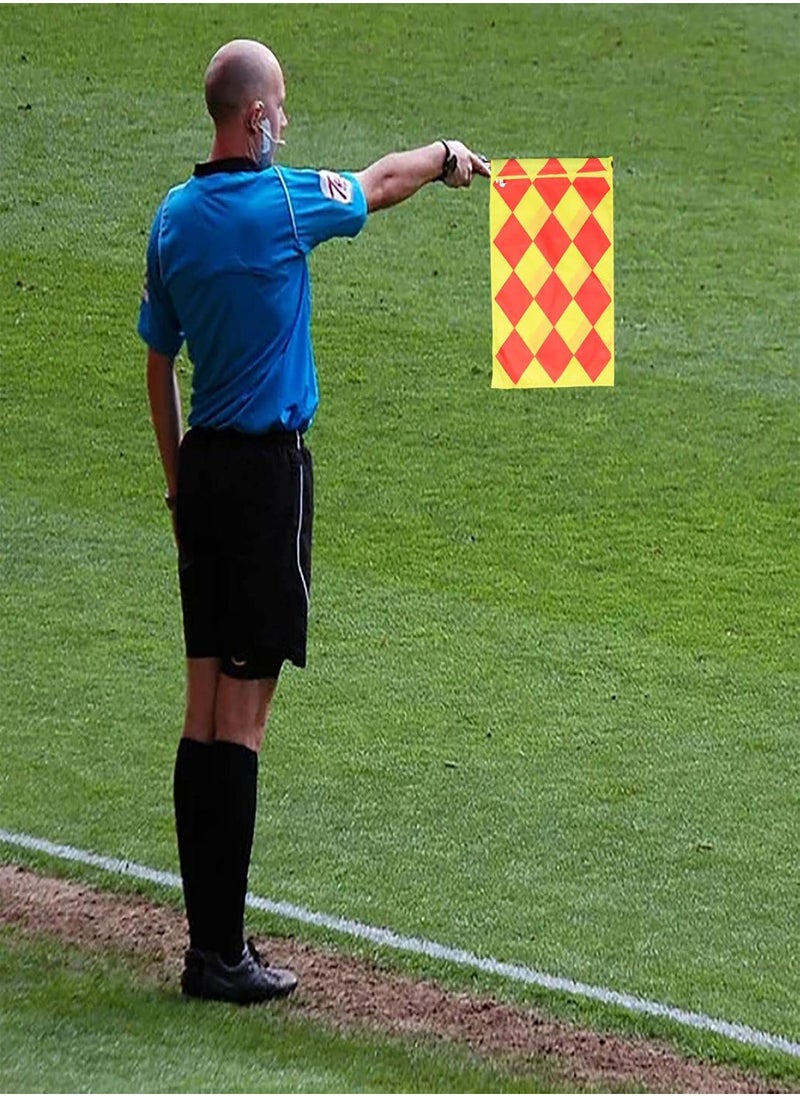 GGOOT - 2 Pcs Referee Flag Waterproof,2PCS Soccer Ref Flags | Football Referee Flags Metal Pole Foam Handle, Soccer Ref Flags for Sports Match - Image 1