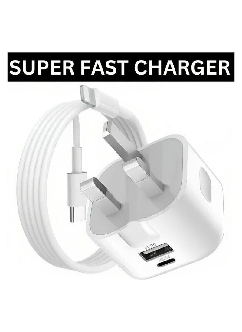 ELTRAZONE For iPhone 14 13 12 11 Pro XR XS Fast Charging 20W USB-C PD Plug Charger & Cable  - Image 1