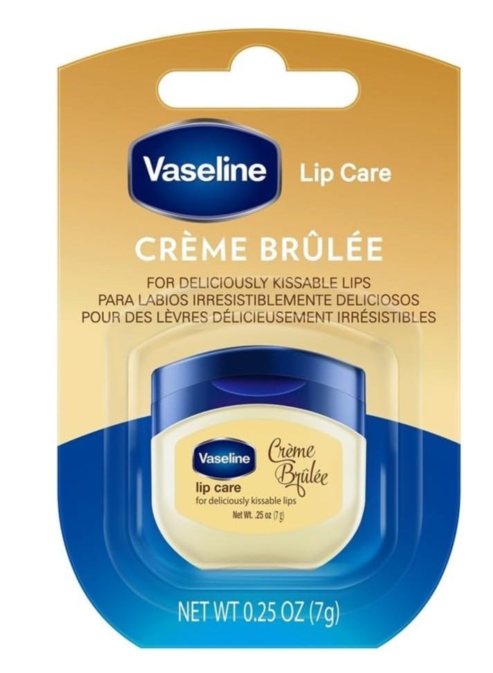 Vaseline Lip Care Crème Brulee Lip Balm Tub With Pure Jelly , Non-greasy Lip Moisturizer for Naturally Tinted Lips| 7 gm - Image 1