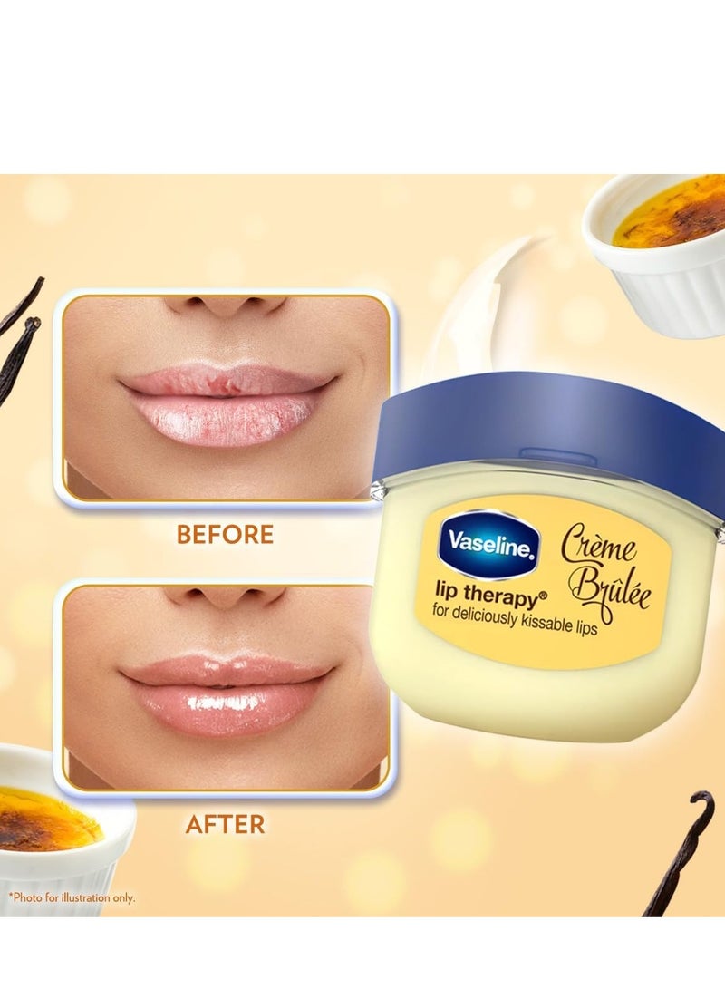 Vaseline Lip Care Crème Brulee Lip Balm Tub With Pure Jelly , Non-greasy Lip Moisturizer for Naturally Tinted Lips| 7 gm - Image 2