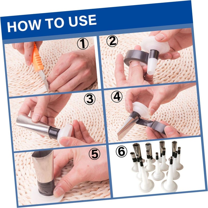NUOBESTY 20pcs Caulking Nozzles Stainless Steel Sealant Nozzle Glue Tips Professional Caulking Tool for Window Door Sink - Image 2