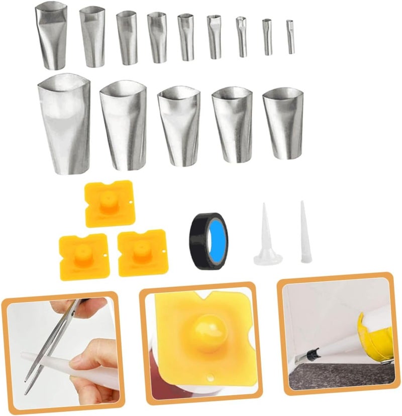 NUOBESTY 20pcs Caulking Nozzles Stainless Steel Sealant Nozzle Glue Tips Professional Caulking Tool for Window Door Sink - Image 4