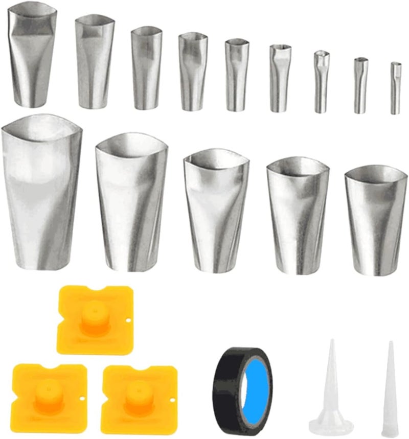 NUOBESTY 20pcs Caulking Nozzles Stainless Steel Sealant Nozzle Glue Tips Professional Caulking Tool for Window Door Sink - Image 1
