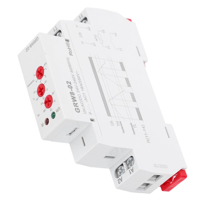 GEYA مرحل التحكم في درجة الحرارة AC/DC 24V-240V 50/60Hz وضع التدفئة والتبريد مع مؤشر LED - نطاق من -15°C إلى 45°C خرج 16A SPST للتركيب على سكة DIN - Image 5