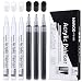 NAWOD Paint Pens White Black Acrylic Marker 6 Pack Acrylic Permanent Marker White Paint Pens for Rock Ceramic Wooden Leather Glass Painting Metal Tire 07mm Extra Fine Point Quick Drying - Image 2