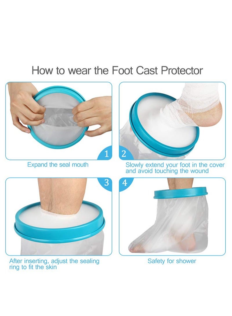 HaLunhi 100% Waterproof Foot Cast Cover Wound Protector for Shower Bath, Watertight Cast Bag Covers for Broken Surgery Foot, Wound and Burns - Reusable - Image 3