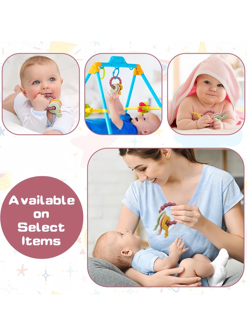 Mr. Penda Baby Teething Toys, BPA Free Baby Teether Baby Chew Soothing Infant Teething Ring for Babies Boys Girls Shower Gifts (Multicolour)  - Image 5