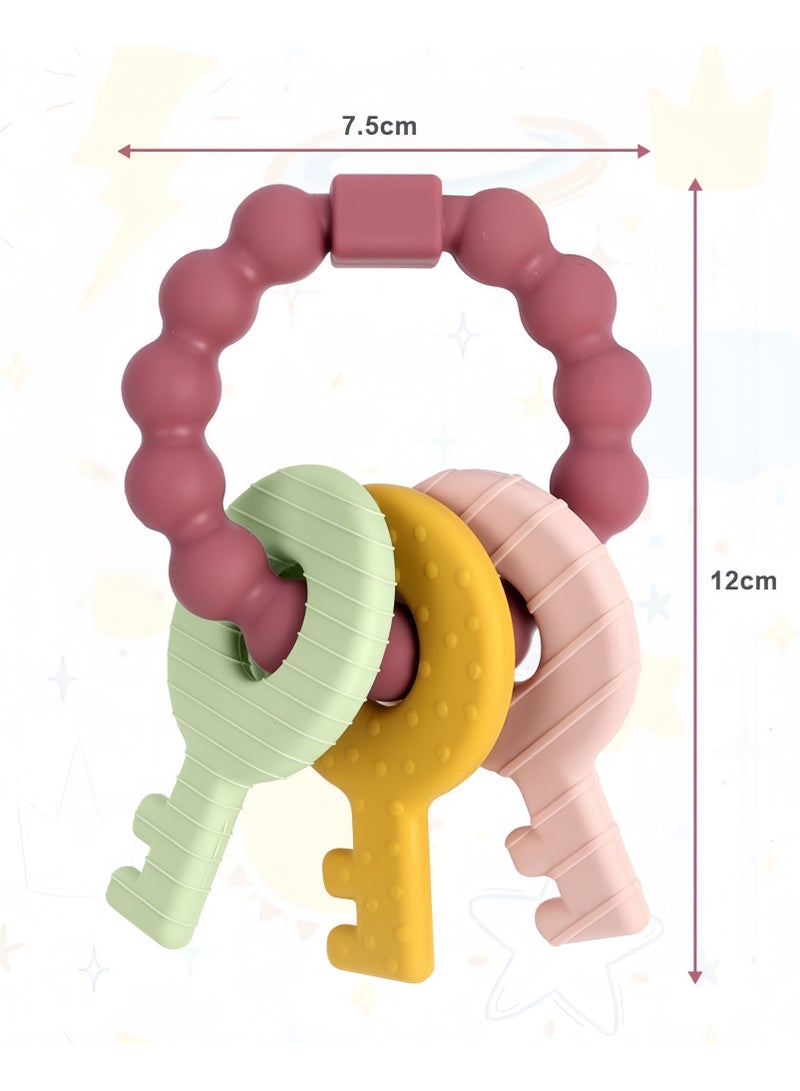 Mr. Penda Baby Teething Toys, BPA Free Baby Teether Baby Chew Soothing Infant Teething Ring for Babies Boys Girls Shower Gifts (Multicolour)  - Image 2