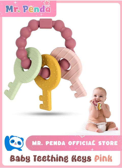 Baby Teething Toys, BPA Free Baby Teether Baby Chew Soothing Infant Teething Ring for Babies Boys Girls Shower Gifts (Multicolour)