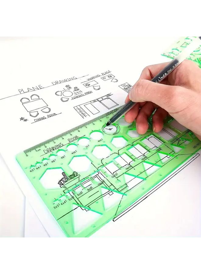 17pcs Geometric Shape Templates For Drafting Architecture Design - Image 4