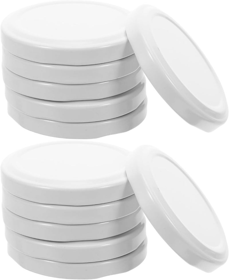 MAGICLULU 50pcs White Tinplate Mason Jar Lids 66mm Regular Mouth Screw Caps Leak-proof Seal Reusable Canning Jar Replacement Covers for Food Storage and Jam Preservation - Image 1