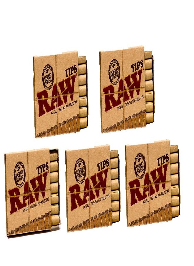 raw elements - Raw Natural Unrefined Pre-Rolled Filter Tips 5 Pack (21 Per Box) - Image 1