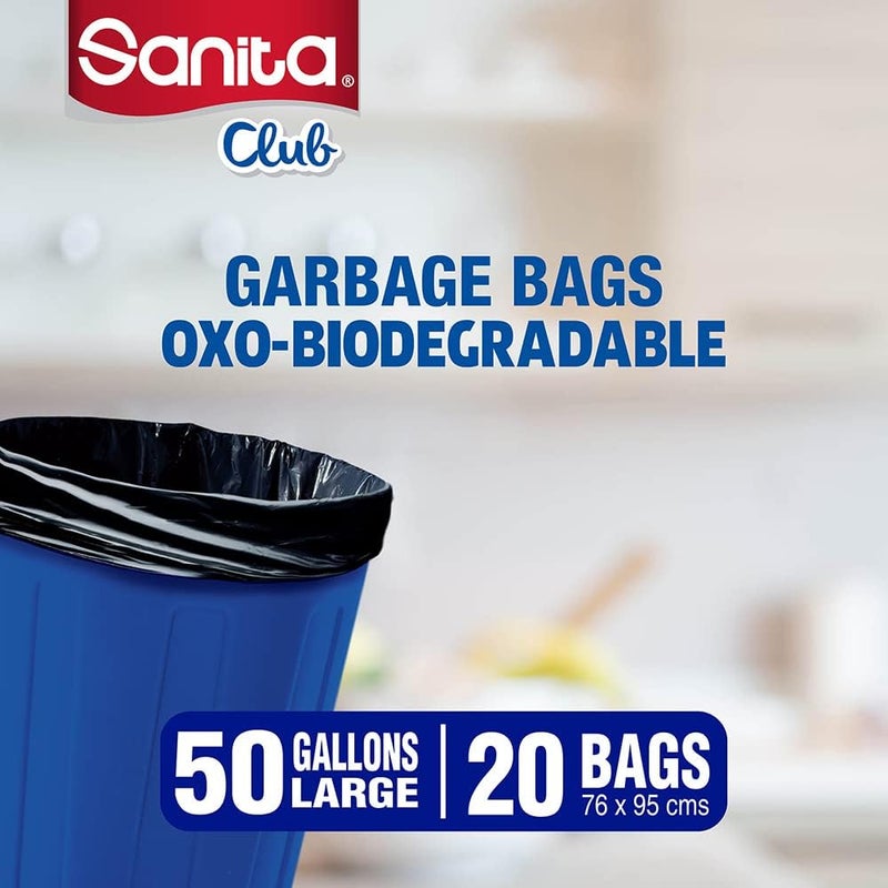 Sanita Club Garbage Bags Oxo-Biodegradable Large 50 Gallons Size 76 x 95cms 20pcs - Image 4