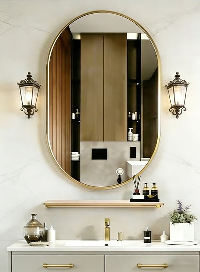 شاربدو - مرآة معلقة على الحائط 40سم × 60سم - مرآة حمام برف مدمج – مرآة معلقة على الحائط بإطار من سبائك الألمنيوم، زجاج عالي الدقة للغرفة النوم/الغرفة المعيشية - Image 3