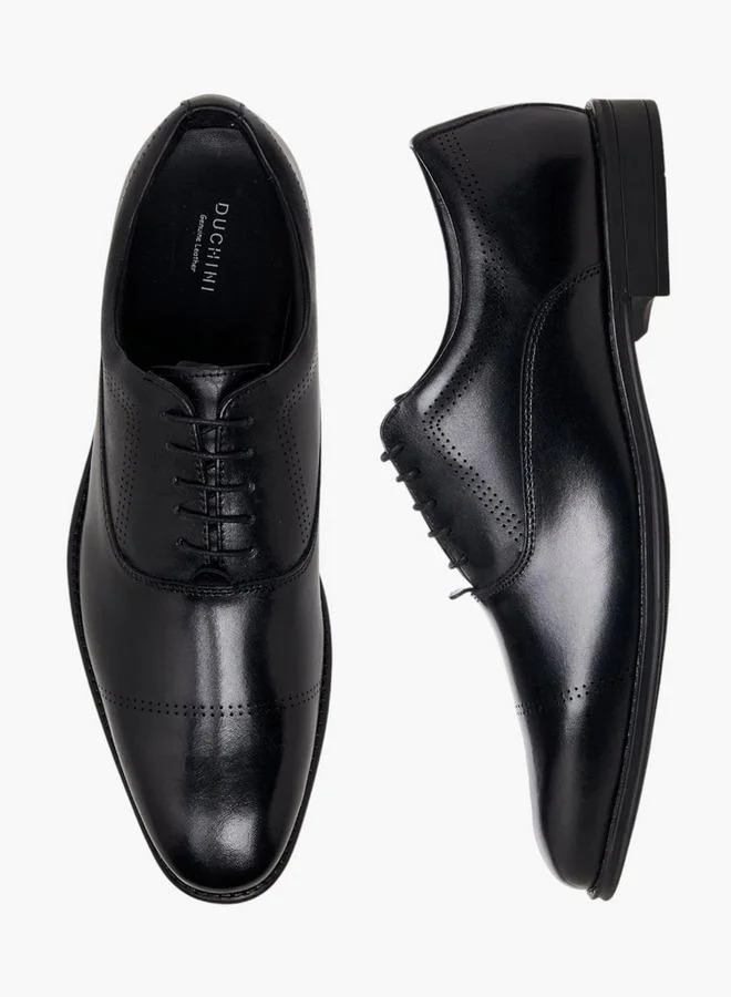 DUCHINI Men Lace-Up Leather Derby Shoes