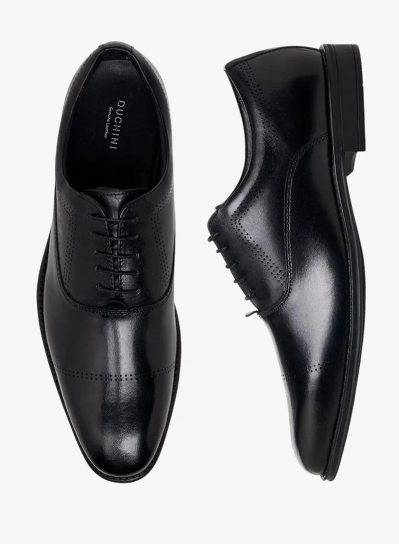 DUCHINI Men Lace-Up Leather Derby Shoes