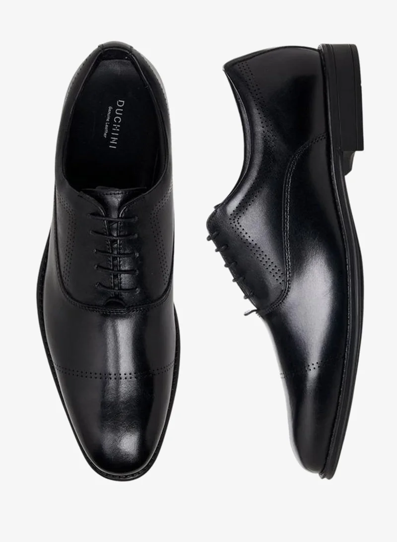 DUCHINI Men Lace-Up Leather Derby Shoes
