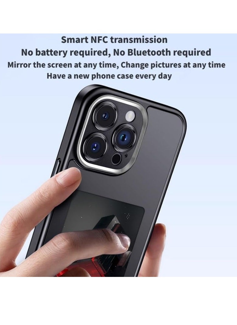 Generic - Smart NFC Ink Phone Case Compatible for iPhone 15 Pro,Customizable E-Ink Screen DIY Images Long-Lasting Display Fast Transmission (Gray) - Image 1