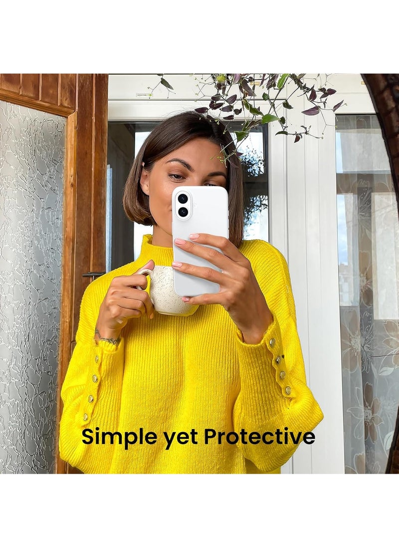 X-level Compatible with iPhone 16 Case 6.1", Slim Liquid Silicone 3 Layers Full Covered Soft Gel Rubber Shockproof Phone Case, Protective Cover with Anti-Scratch Microfiber Lining-White  - Image 5
