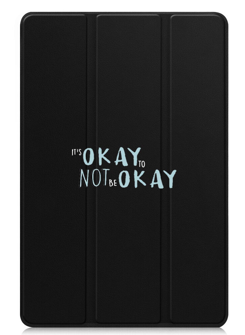 Theodor Protective Flip Case For Xiaomi Pad 7 & Xiaomi Pad 7 Pro With Trifold Stand Auto Wake Sleep Shockproof Cover - Its okay to be not okay - White - Image 1