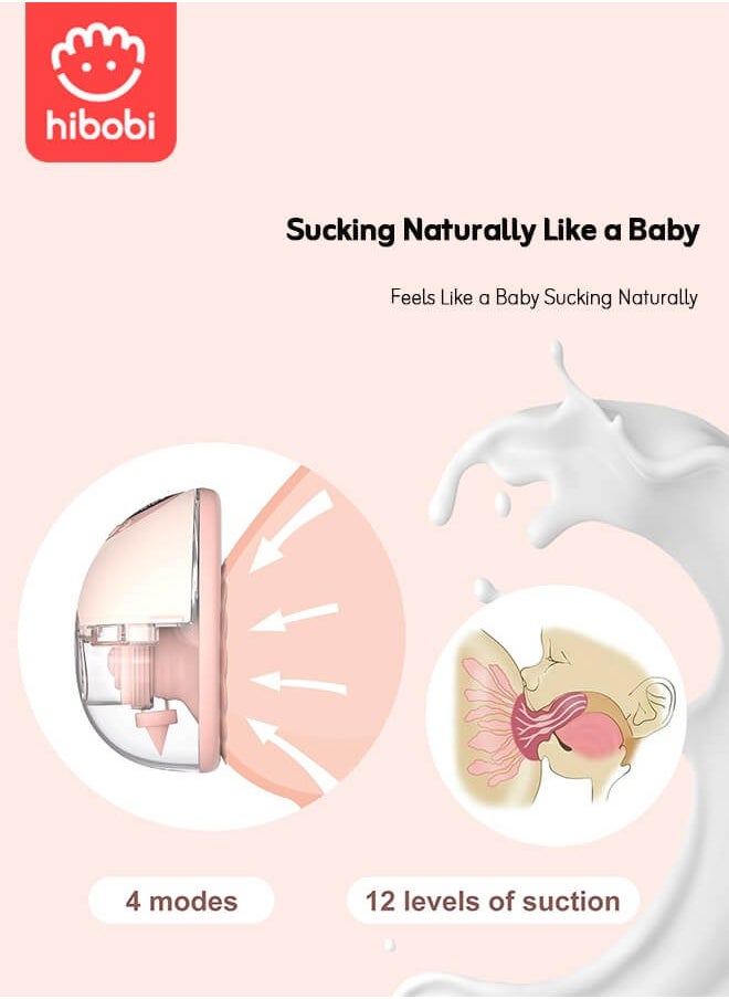hibobi - Wearable Breast Pump Hands-Free – Smart Electric Breastfeeding Pump with Voice Alerts & Milk Level Monitoring, Ultra-Quiet, Anti-Backflow, 4 Modes & 12 Levels per Mode (48 Suction Options), BPA-Free Soft Silicone, Portable & Rechargeable-2 Pack - Image 1