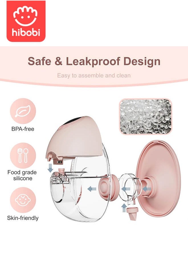 hibobi - Wearable Breast Pump Hands-Free – Smart Electric Breastfeeding Pump with Voice Alerts & Milk Level Monitoring, Ultra-Quiet, Anti-Backflow, 4 Modes & 12 Levels per Mode (48 Suction Options), BPA-Free Soft Silicone, Portable & Rechargeable-2 Pack - Image 1