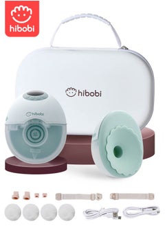 hibobi Wearable Breast Pump Hands-Free – Smart Electric Breastfeeding Pump with Voice Alerts & Milk Level Monitoring, Ultra-Quiet, Anti-Backflow, 4 Modes & 12 Levels per Mode (48 Suction Options), BPA-Free Soft Silicone, Portable & Rechargeable-2 Pack  - Image 1