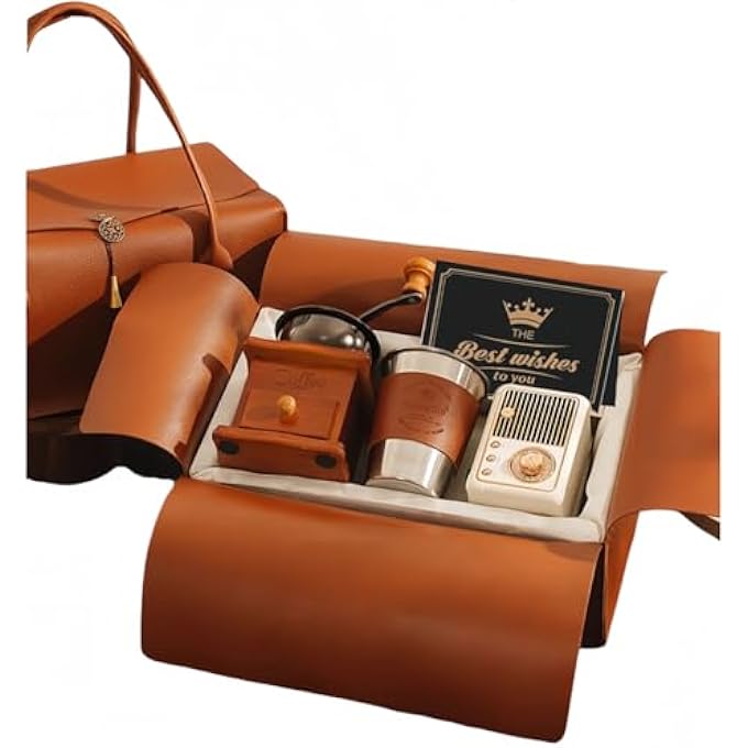 rayihni Misstiara Coffee Maker Gift Basket SetVintage Handheld Manual Coffee GrinderInsulated Brewing CupPortable HandBrewing Coffee Accessories Kit Gift For Coffee Lovers Birthday MotherS Day Set A - Image 2