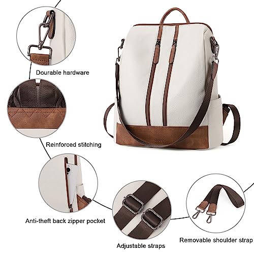 CLUCI Backpack Purse for Women Leather Backpack Convertible Large Travel Ladies Fashion Casual Shoulder Bag - Image 5