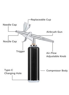 Arabest Airbrush Kit, Wireless Portable Airbrush Compressor, Rechargeable Cordless Airbrush, Mini Air Brush, Handheld Airbrush  for Barber, Model Painting, Nail Art, Makeup  - Image 2