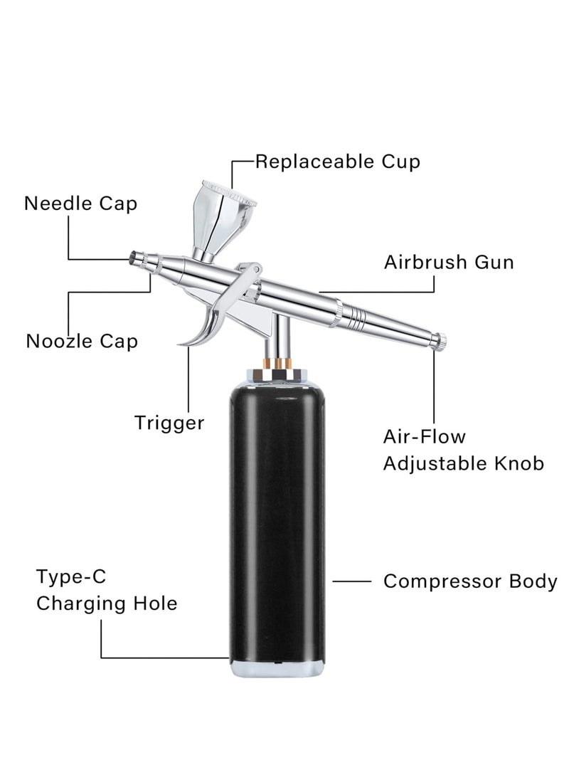 Arabest Airbrush Kit, Wireless Portable Airbrush Compressor, Rechargeable Cordless Airbrush, Mini Air Brush, Handheld Airbrush  for Barber, Model Painting, Nail Art, Makeup  - Image 2