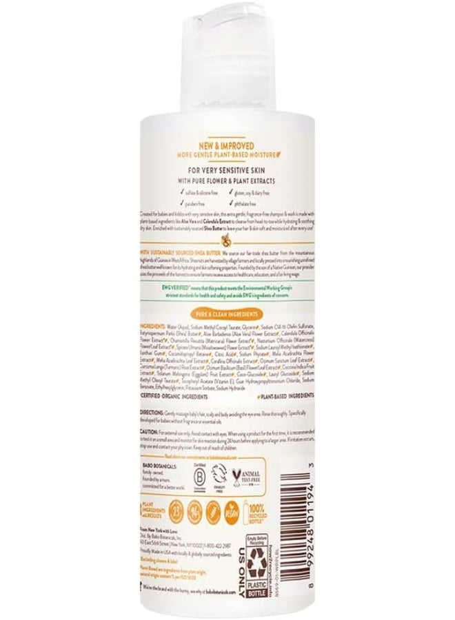 Babo Botanicals Sensitive Baby 2-in-1 Shampoo & Wash - Shea Butter, Calendula & Aloe - Image 2